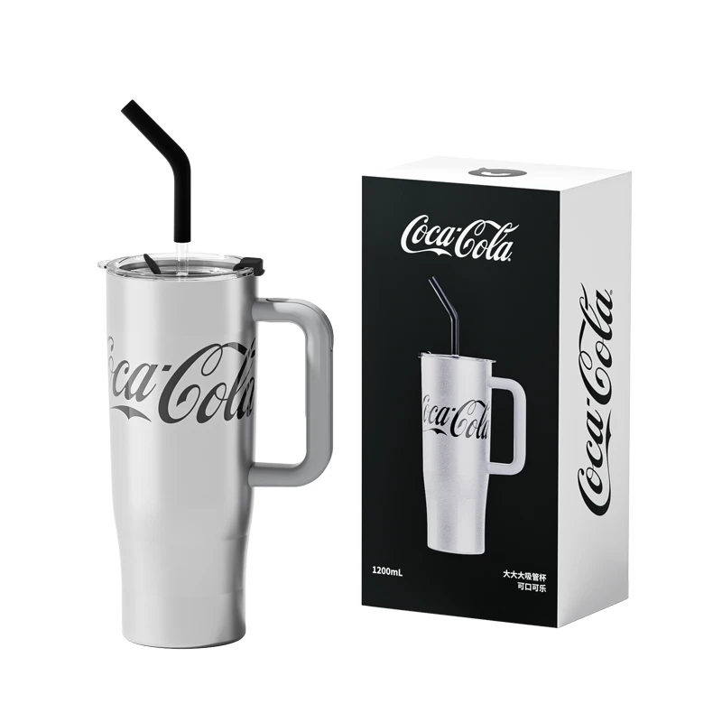 NONOO Coca-Cola 1200ml Tumbler with Handle and Straw Lid