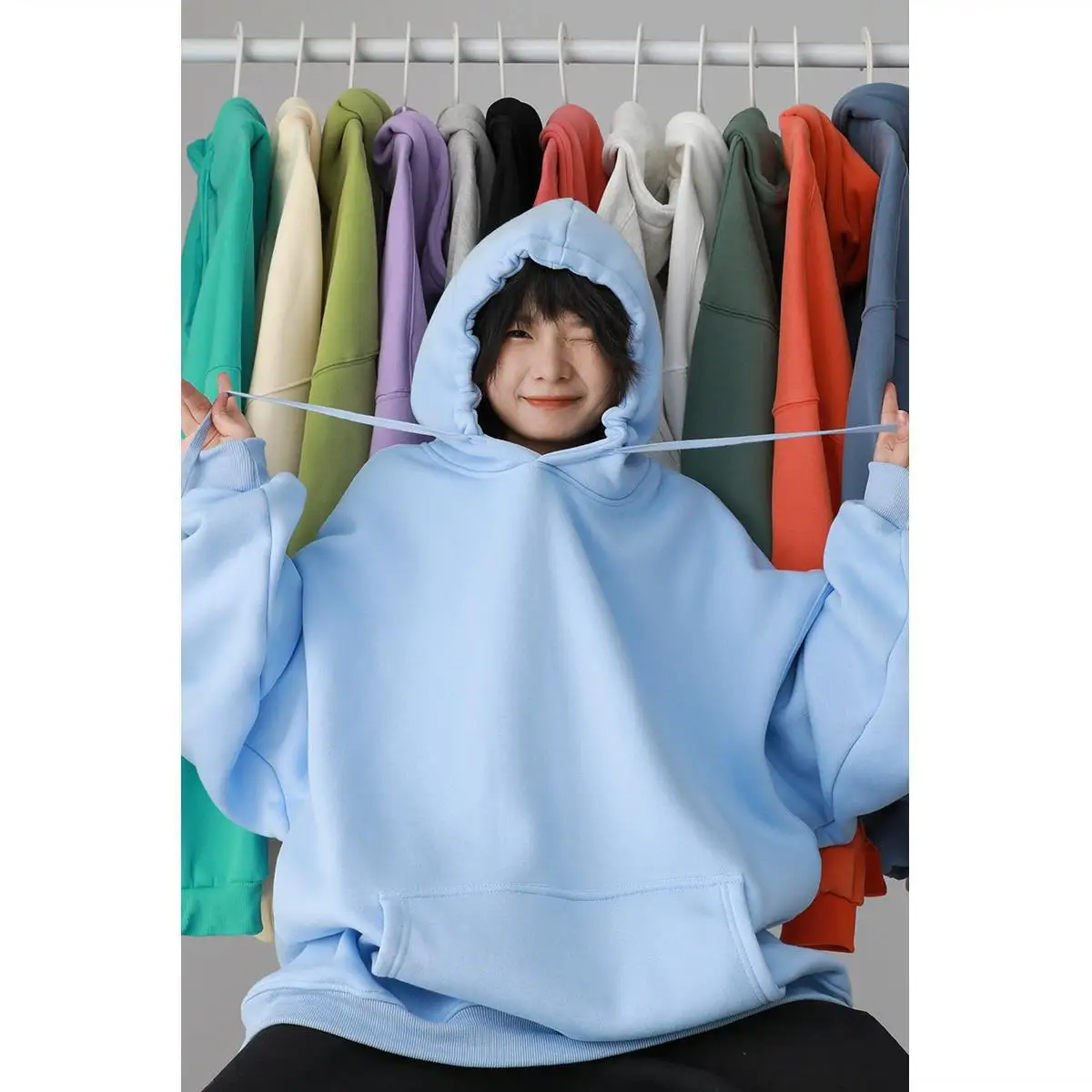 

Japanese Kawaii Women Hoodies Solid Color Casual Loose Y2k Girl Clothing Fashion Hip Hop Autumn Pullovers Female Sweatshirts