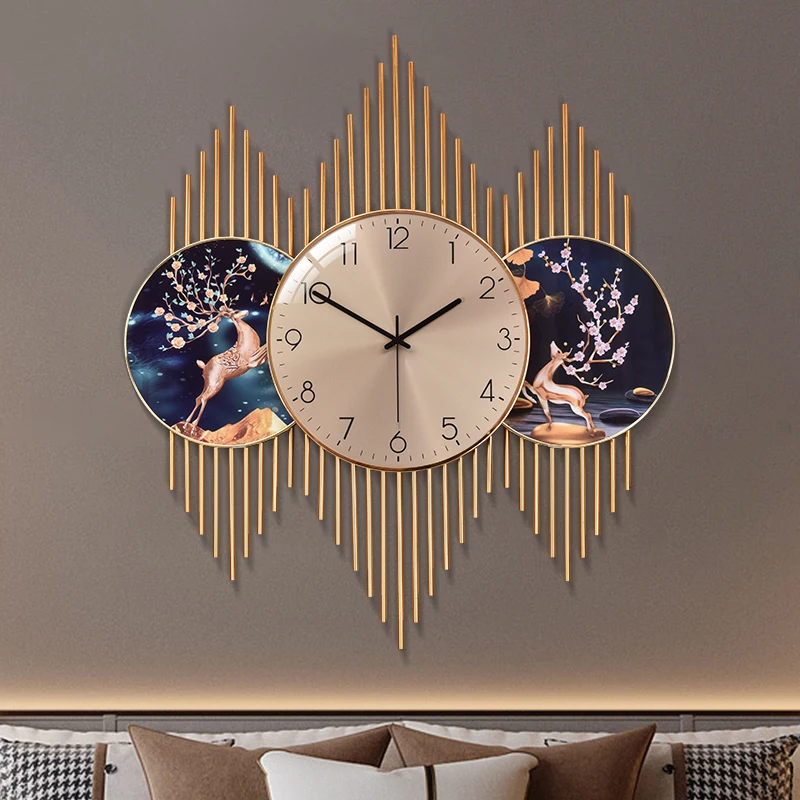 

Creative Living Room Decoration Wall Clock Fashion Light Luxury Personalized Wall Watch Home Decoration Kyocera Painting Craft