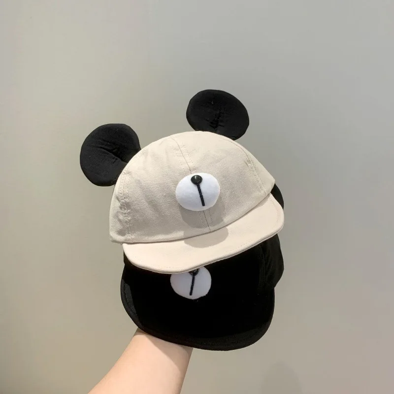 Korean Baby Cap Big Ears Infant Boys Girls Baseball Cap Soft Eaves Cotton Toddler Kids Peaked Hat Solid Color Sun Hats baseball cap baby hat kids sun hat