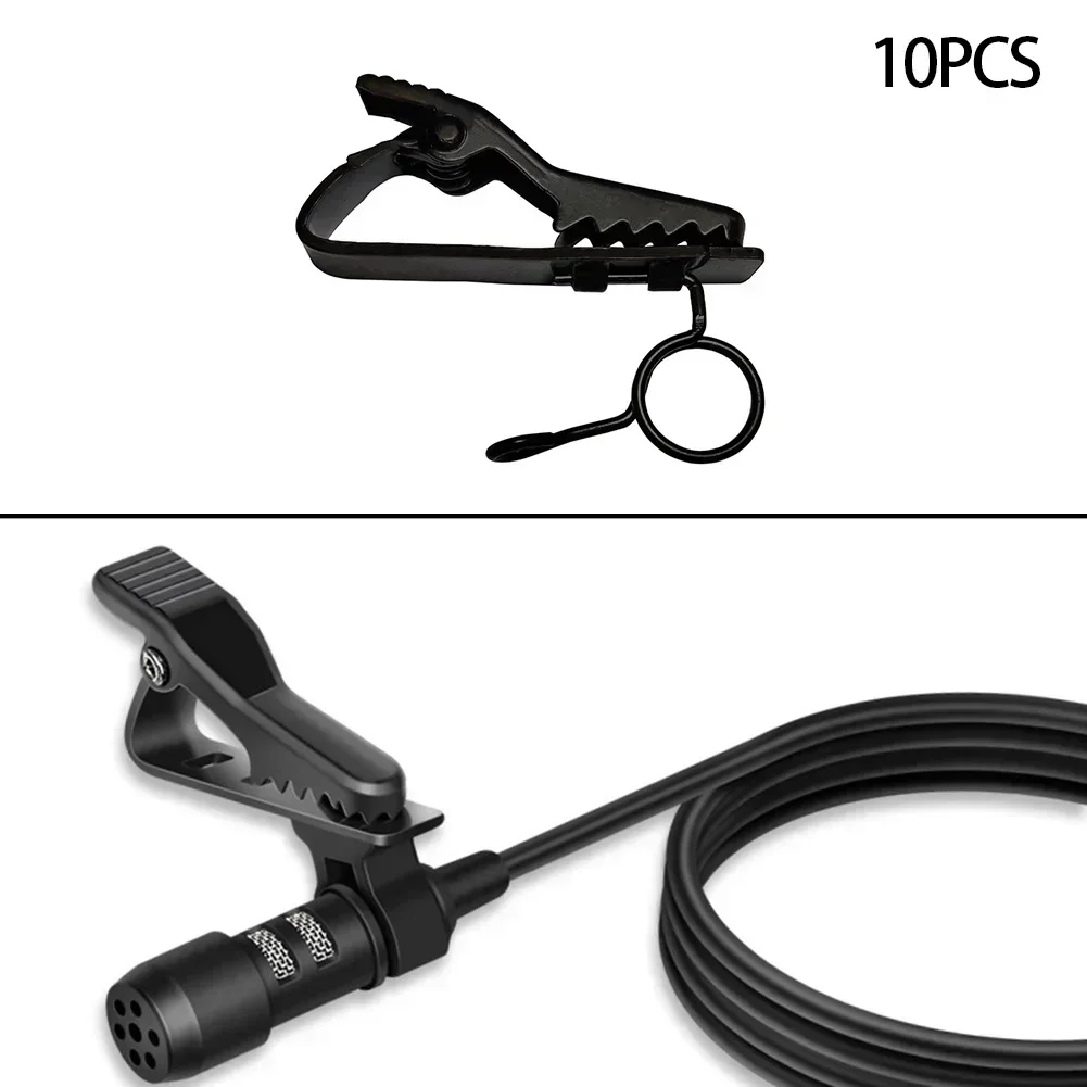 10Pcs Lavalier Microphone Clips Replacement Kit Lavalier Mic Clips Metal Tie Replaceable For Voice Recording Clamp Holder lavalier microphone clip