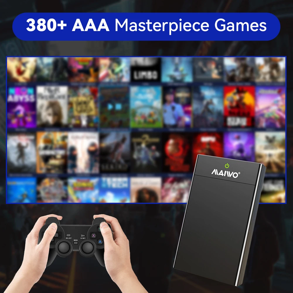 플레이나이트 시스템 Ext 12T 게임용 HDD 게임 콘솔, 플러그 앤 플레이, 380 + AAA 게임, PS2, PS3, PS4, WiiU, N64, DC, PS1, 윈도우 PC용