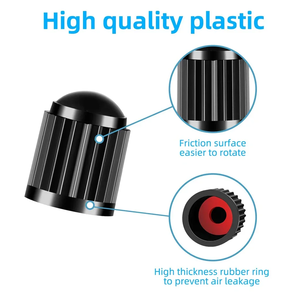 Lot De 10 Bouchons De Valve De Pneu En Plastique Pour SUV, Moto, Camion, Vélo, Noir