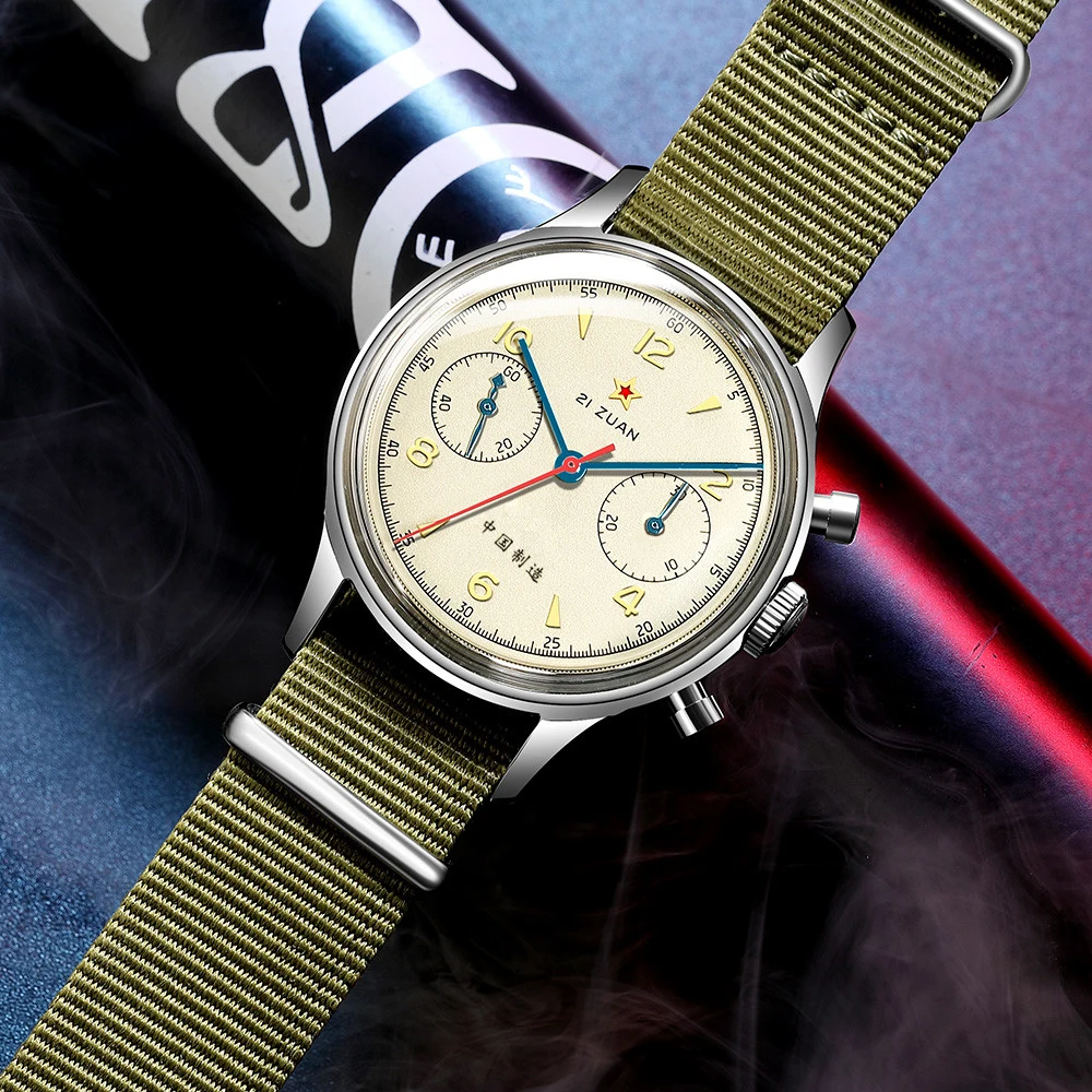 Red Star 40Mm 1963 Cronografo Da Uomo Orologi Meccanici Zaffiro Con Movimento Seagull St1901 Con Orologio Da Uomo Impermeabile A Collo D'Oca