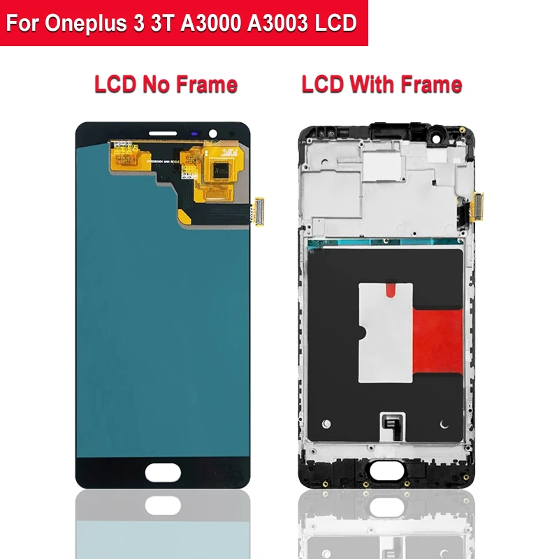 원플러스 3 LCD 터치 스크린 디지타이저 어셈블리, 5.5 인치 슈퍼 AMOLED LCD 디스플레이, 원플러스 3T LCD A3003 A3000 A3010 LCD 스크린