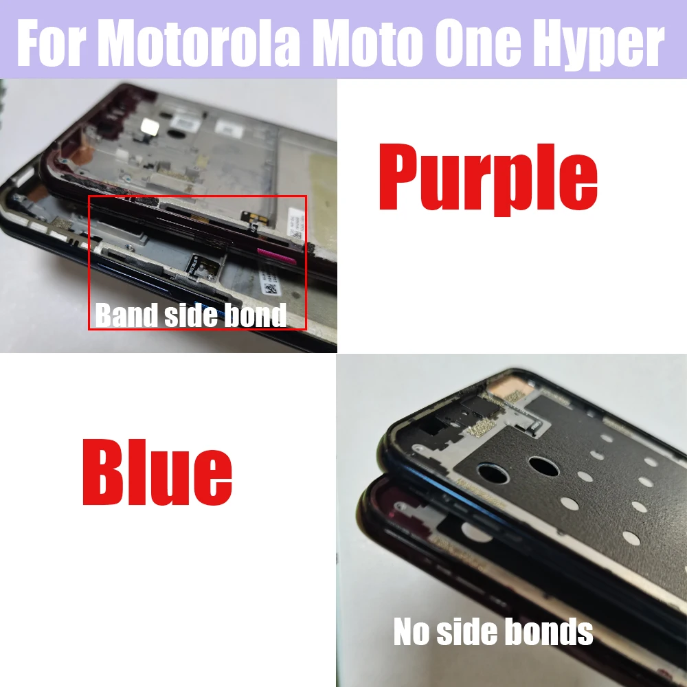Motorola Moto One 하이퍼 폰용 미들 프레임 센터 섀시 커버 하우징, 금속 LCD 프레임 수리 부품