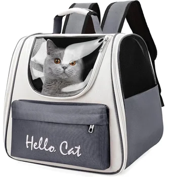 Cat Backpack, Pet Backpack Carrier for Small Dogs and Small to Medium Cats, Travel Pet Carrier with Soft Padded, Reinforc