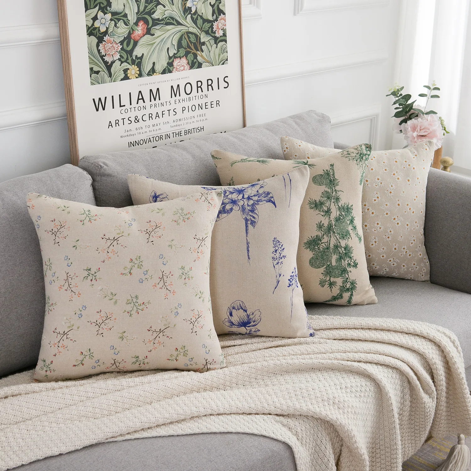 

Throw Pillow Covers with Zipper for Couch Handmade Decorative Summer Bed Sofa Farmhouse Cushion Modern Geometric Soft Home Decor