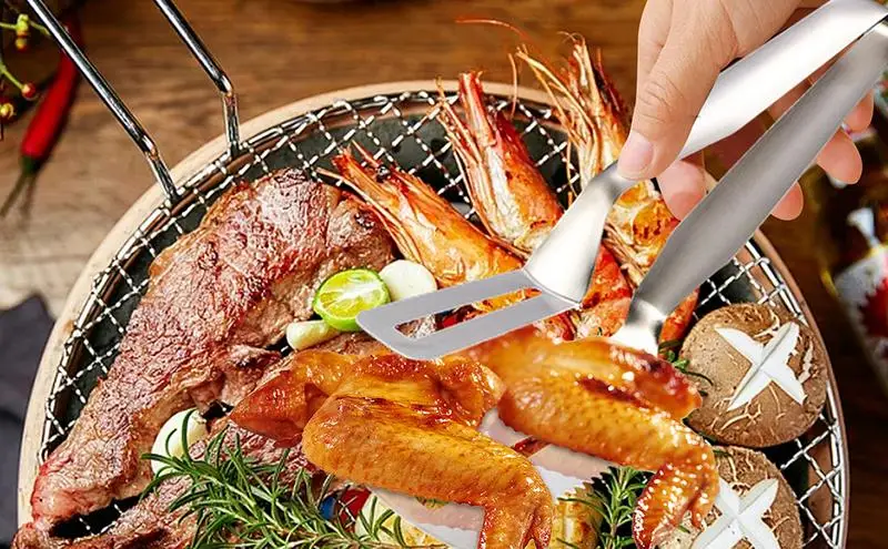 

Щипцы для приготовления пищи, кухонные зажимы, многофункциональные зажимы из нержавеющей стали высокого качества, зажимы для хлеба/зажимы для стейка/зажимы для жареного стейка/барбекю