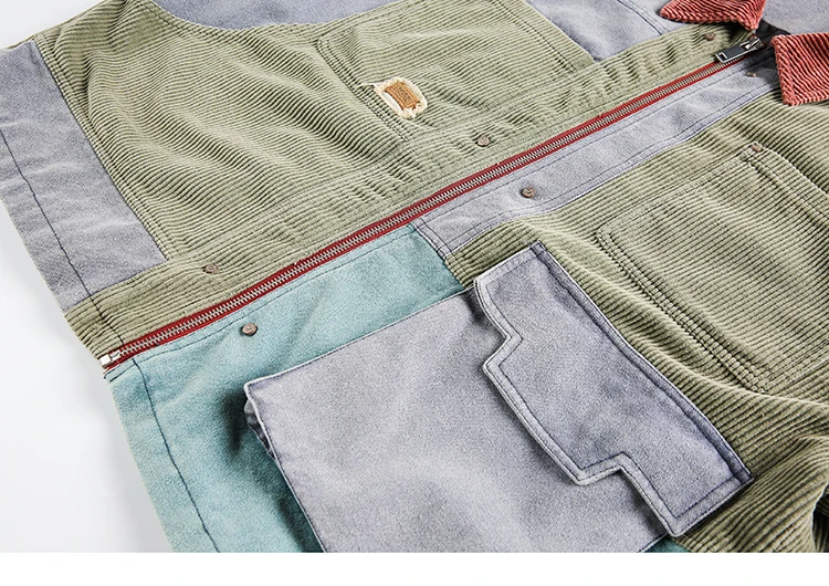 Color Block Patchwork Corduroy Denim Jacket 6 Color Block Patchwork Corduroy Denim Jacket Se4534486f4234c8f93d631954670b8444