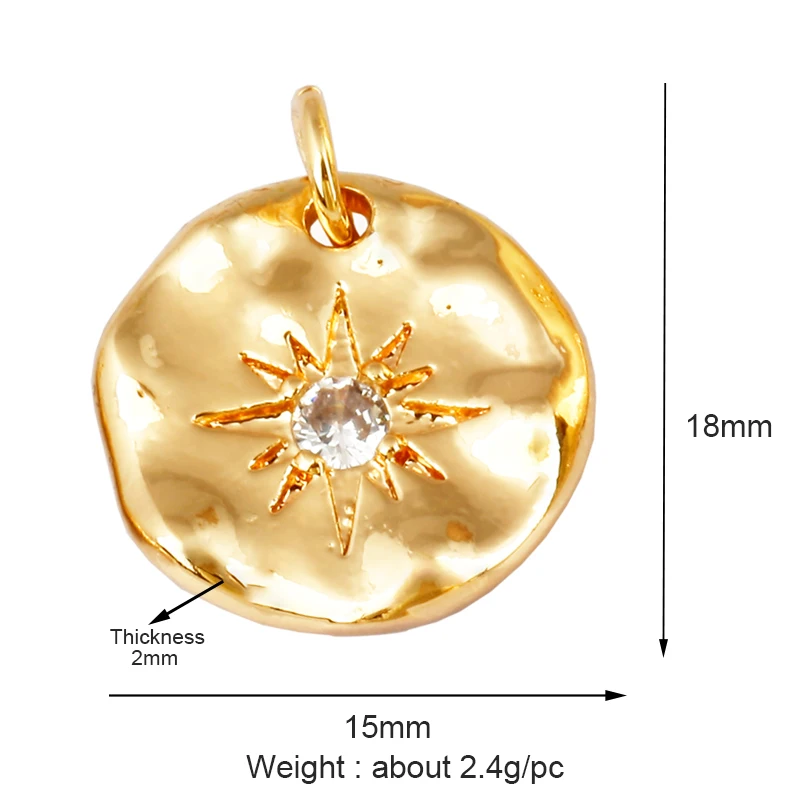 Gold Plated Colorful Happy Face & Heart Charm Attachment