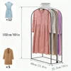 Clear Garment Cover Gusseted Closet Organizer with Hanger Hole Casual Style Plastic Suit Protector Dust-Free Breathable Fabric 3