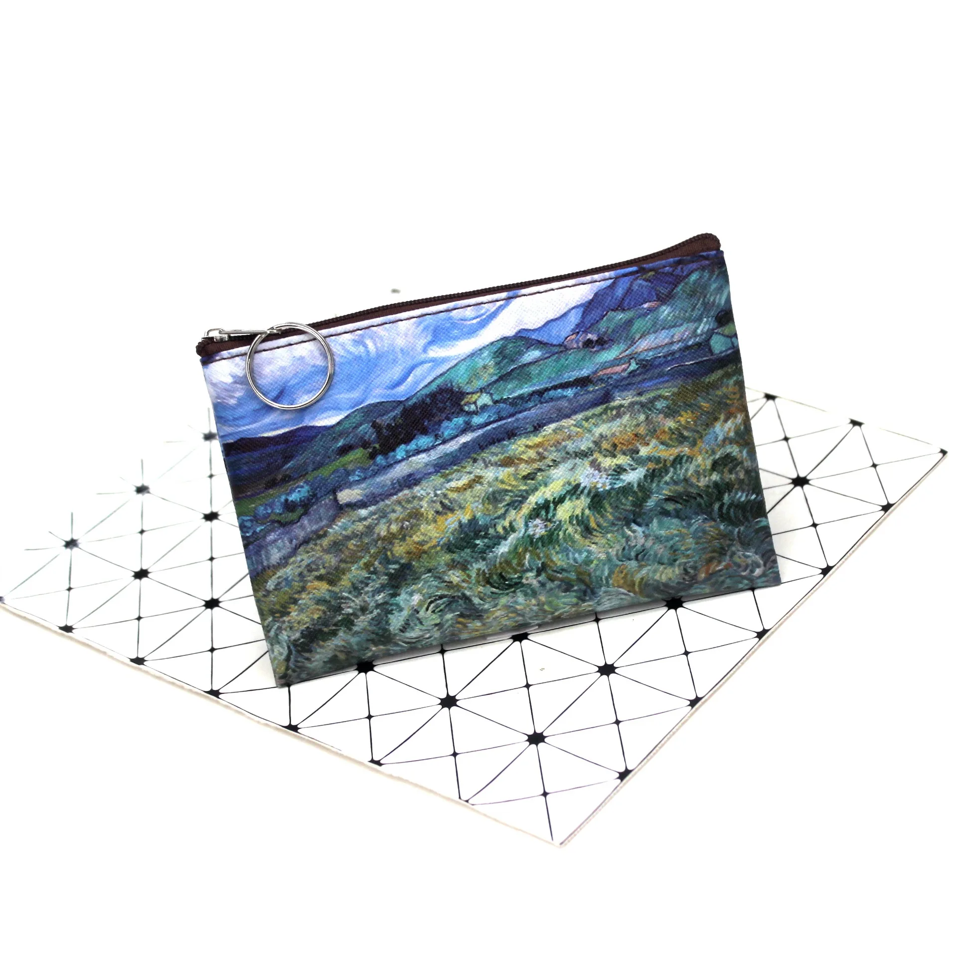 Vintage Oil Painting Canvas Cosmetic Bag Van Gogh Art Sunflower Star Moon Night Makeup Pouch Bag Travel Coin Purse Wallet 2025