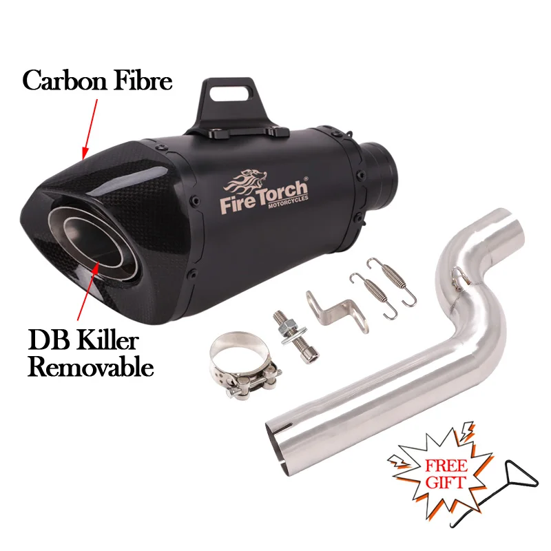 Slip On For BMW F900R F900XR 2020 - 2021 2022 2023 Motorcycle Carbon 51mm Exhaust Muffler DB Killer Escape Moto Middle Link Pipe - Image 3