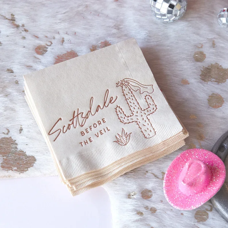 

10pcs Scottsdale Before Veil Party Napkins Scottsdale Themed Party Bachelorette Party SuppliesWedding Bridal Shower Decoration