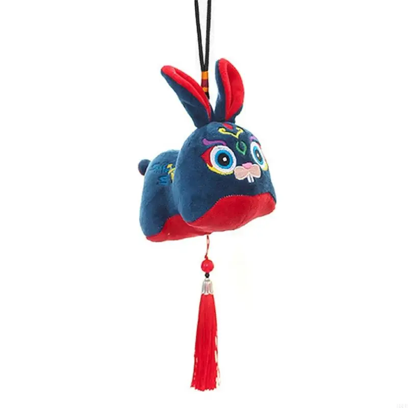 16FE Rabbit Pendant for Doll Traditional Stuffed Animal Toy Chinese Orna