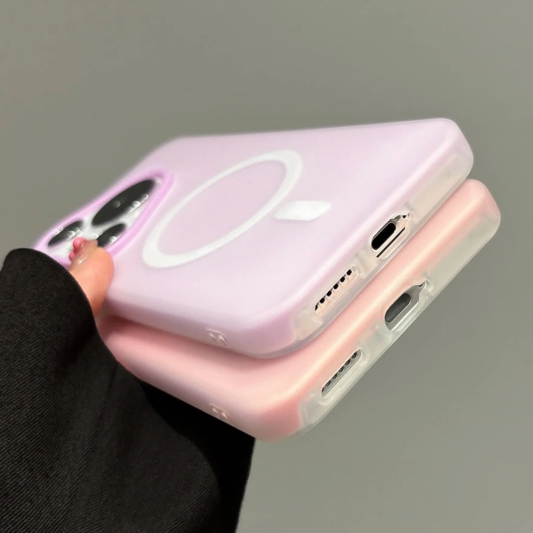 Matte Soft Candy Color 2-in-1 Magnetic Phone Case with Clear Frosted Cover