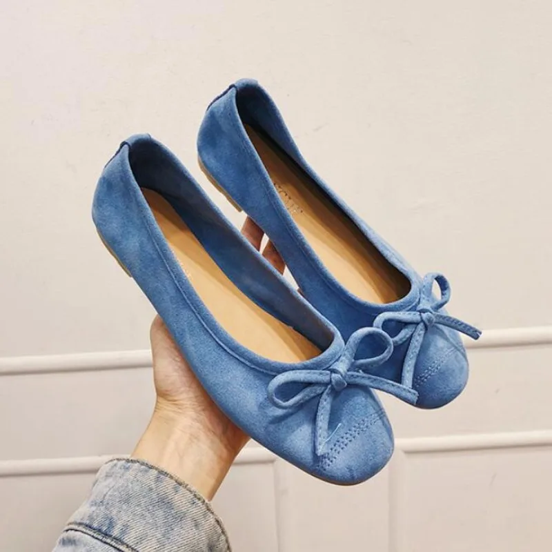 Women Loafers Round Toe Casual Sneakers Moccasins Summer Candy Color Espadrille Flat Bow Tie Ballet Flats