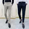Spring and Autumn Men's Pants Fashion Korean Slim Men's Casual Ankle Pants Streetwear Men's Pants Men's Black Grey 3
