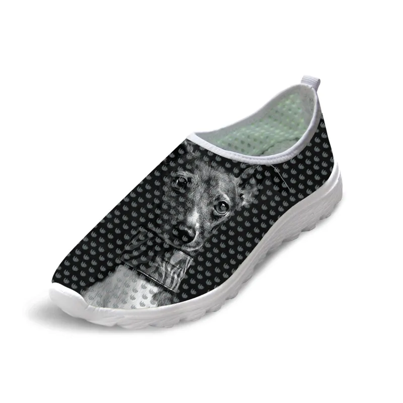 Sport shoes 3D Greyhound dog pattern print sapatilhas mulher Mesh running shoes calzado mujer  casual female fashion flats