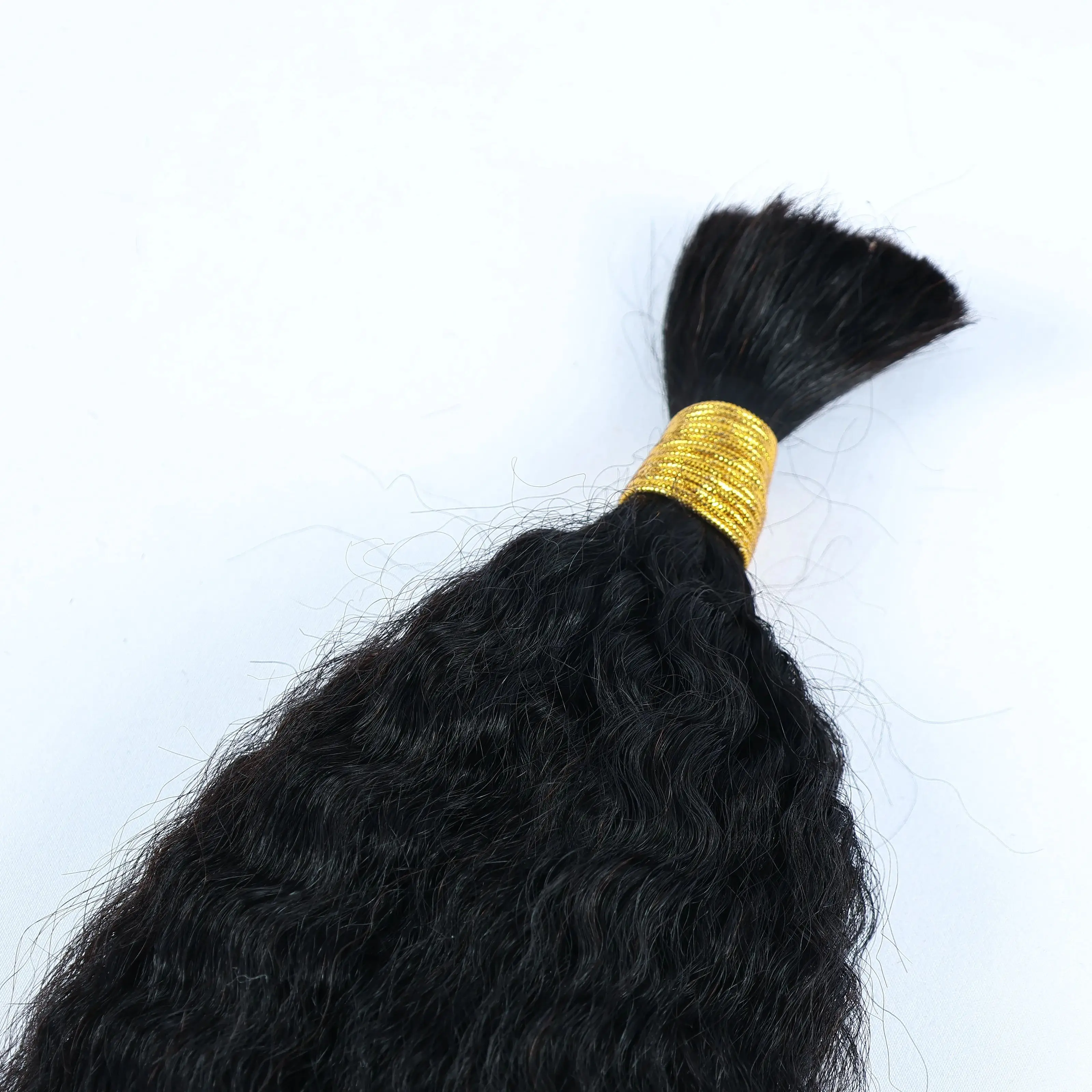 2/4/6Pcs Kinky Straight Human Hair Bulk For Boho Braids No Weft Hair Extensions 100% Human Hair For Braiding Hair Bulk 3