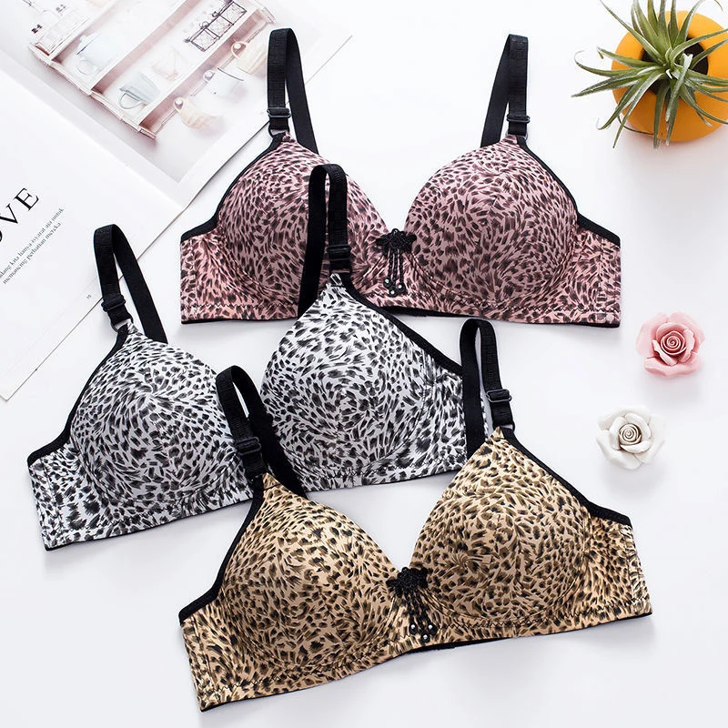 WQJNWEQ Clearance Leopard Floral Print Bralette Plus Size Sexy Push Up Bras  Woman Sexy Ladies without Steel Rings Sexy Vest Large Lingerie Embroidered  Everyday Bra 