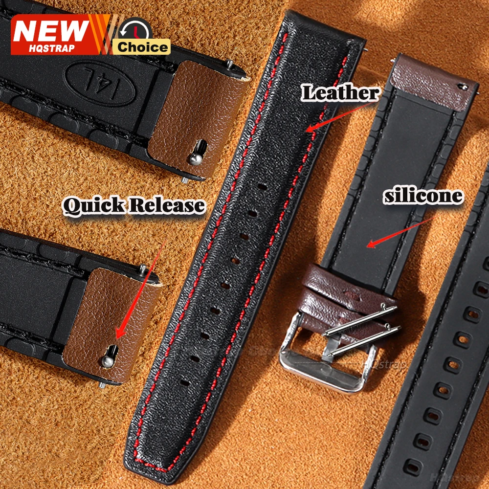 Elegant Women's Wrist Bracelet Watch Band - Versatile Leather & Silicone Quick Release Strap