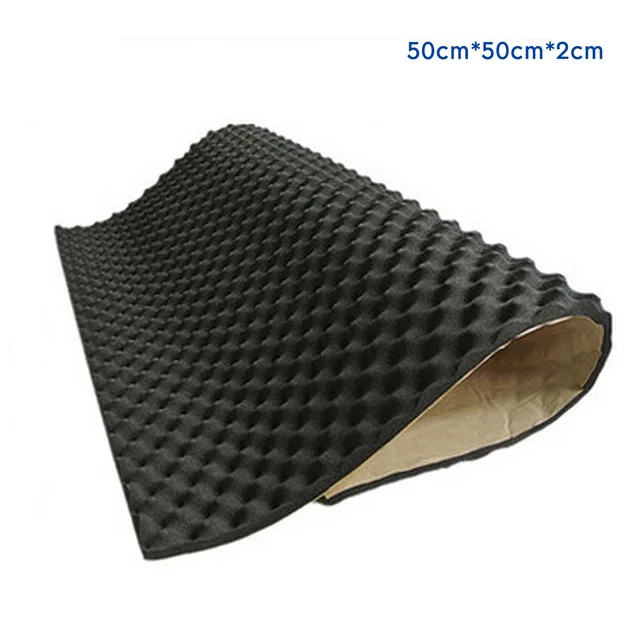 Auto Studio Sound Acoustic Absorption Car Heatproof Wave Foam Deadener Car Soundproof Cotton Insulation Mat 50x50x2cm