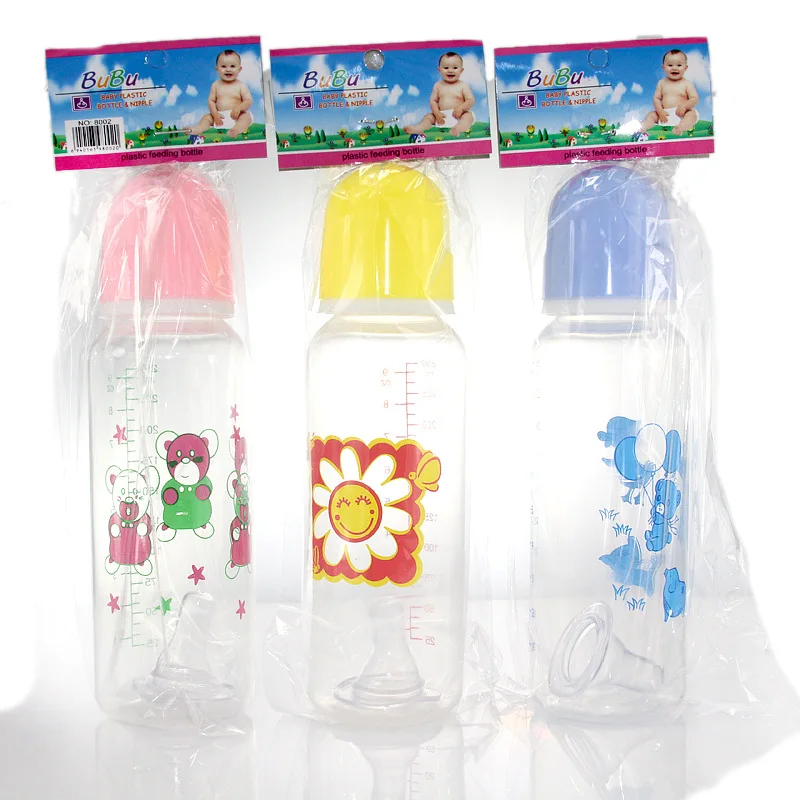 250ML Baby Bottle Infant Newborn Children Learn Feeding Drinking Milk Bottles Portable Breast Nipple Bottles Random Pattern water bottle,milk bottle,feeding bottle