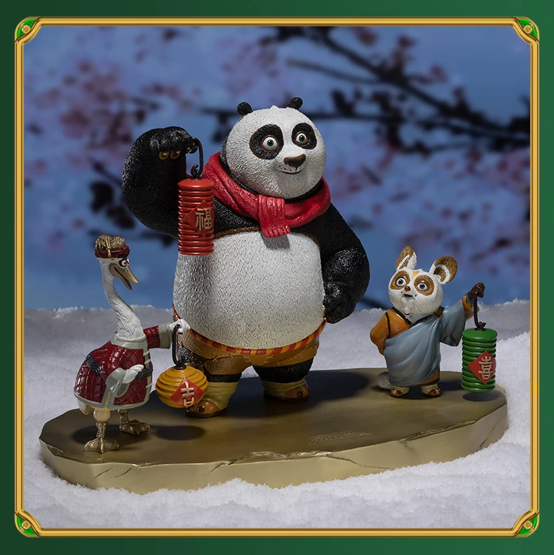 Artesanato de cobre chinês desenho animado filme personagem kung fu panda  mestre bao figurinhas bonito panda animais esculturas ornamento decoração  de mesa - AliExpress