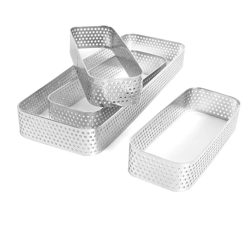 

304 Stainless Steel Tart Rings Rectangle Shape Mousse Cake Ring Mold Baking and Pastry Tool Pie Quiches Cake Mold For Kitchen