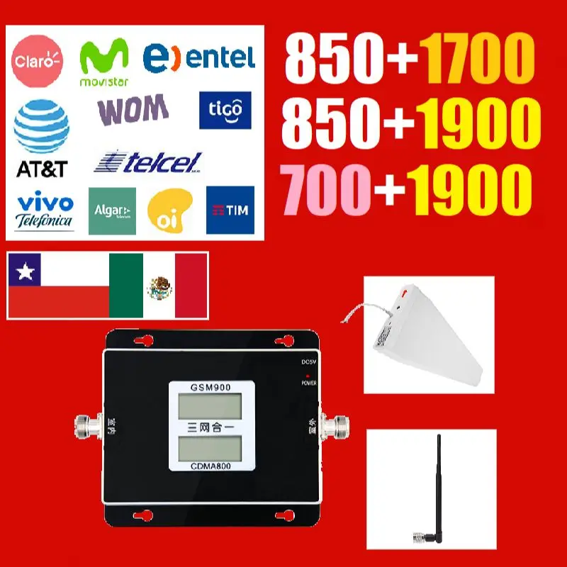Dual Band Amplifier Signal Booster 2g 3g 4g Mobile Repeater 700 850