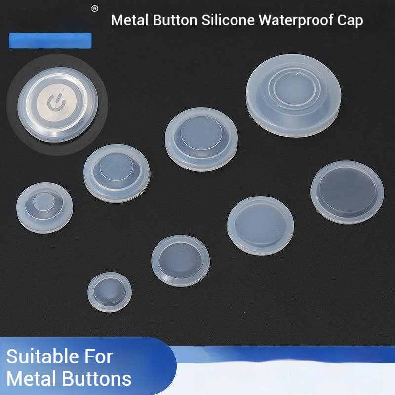 Waterproof Silicone Protective Cover with Metal Button and Transparent Cap