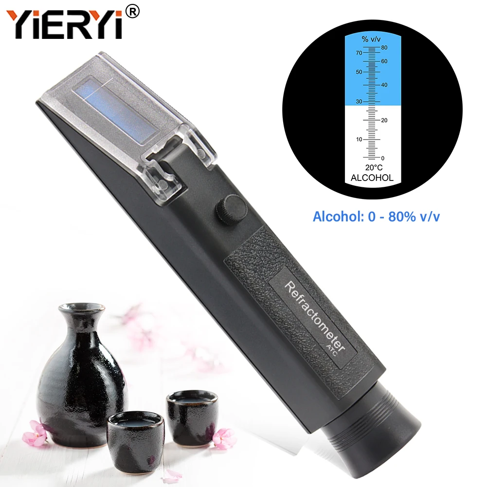 New Specialised 0-80% Alcohol Refractometer ATC Alcohol Content Tester Brew Mete
