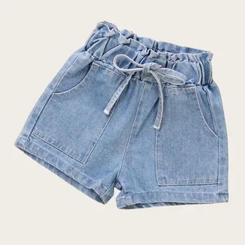 Girls Denim Elastic Waist Shorts 1