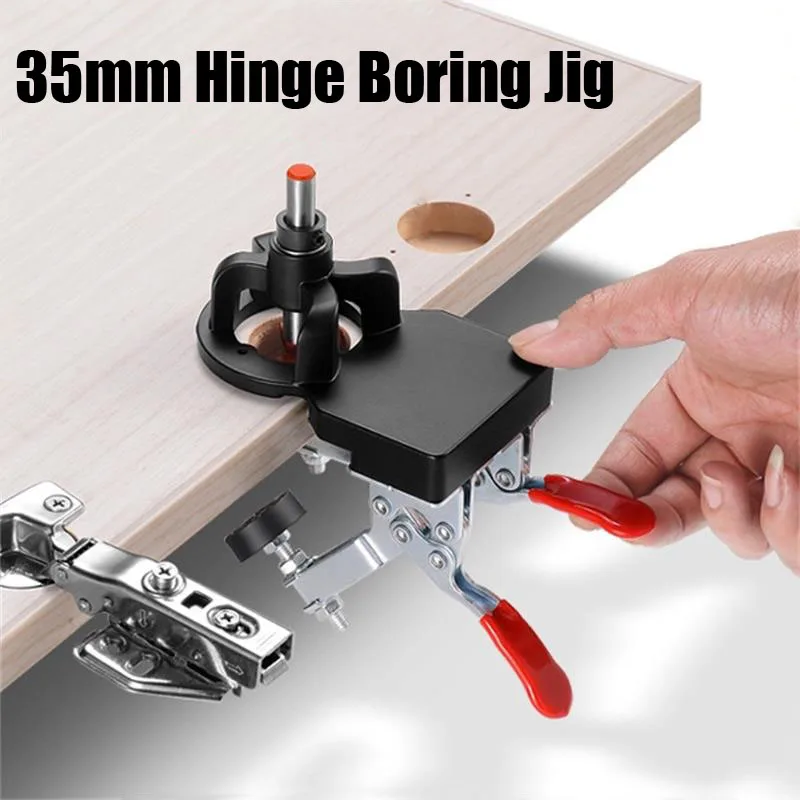 

Woodworking Hole Drilling Guide Locator 35mm Hinge Boring Jig Efficient Template Door Cabinet Hole Punching Opener Installation
