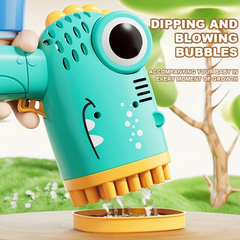 40 Hole Dinosaur Bubble Handheld Bubble Machine, Electric Bubble Gun Outdoor Wedding Party Toy(without Bubble Water)
