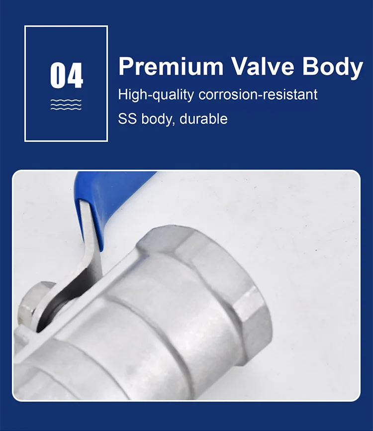 Stainless Steel One Piece Ball Valve 304 316 Female Thread 1/2 3/4 Inch Shut Off