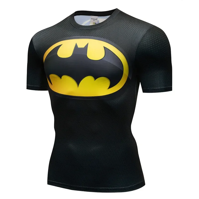 

S-3XL 3D Printed T shirts Men Compression Shirt Comic Cosplay Clothing Sports Quick Dry Fitness Short Sleeve Summer Tops Male