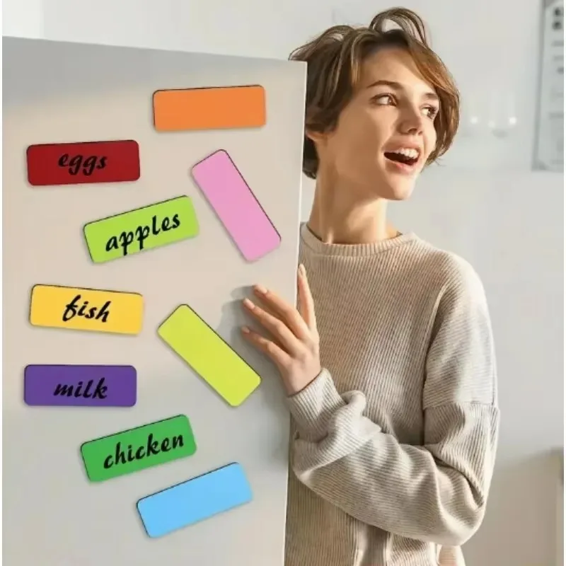 5/50x Reusable Dry Erase Magnet Label Magnetic Label Stickers Writable Magnet Tag Fridge Sticker Office Whiteboard Display