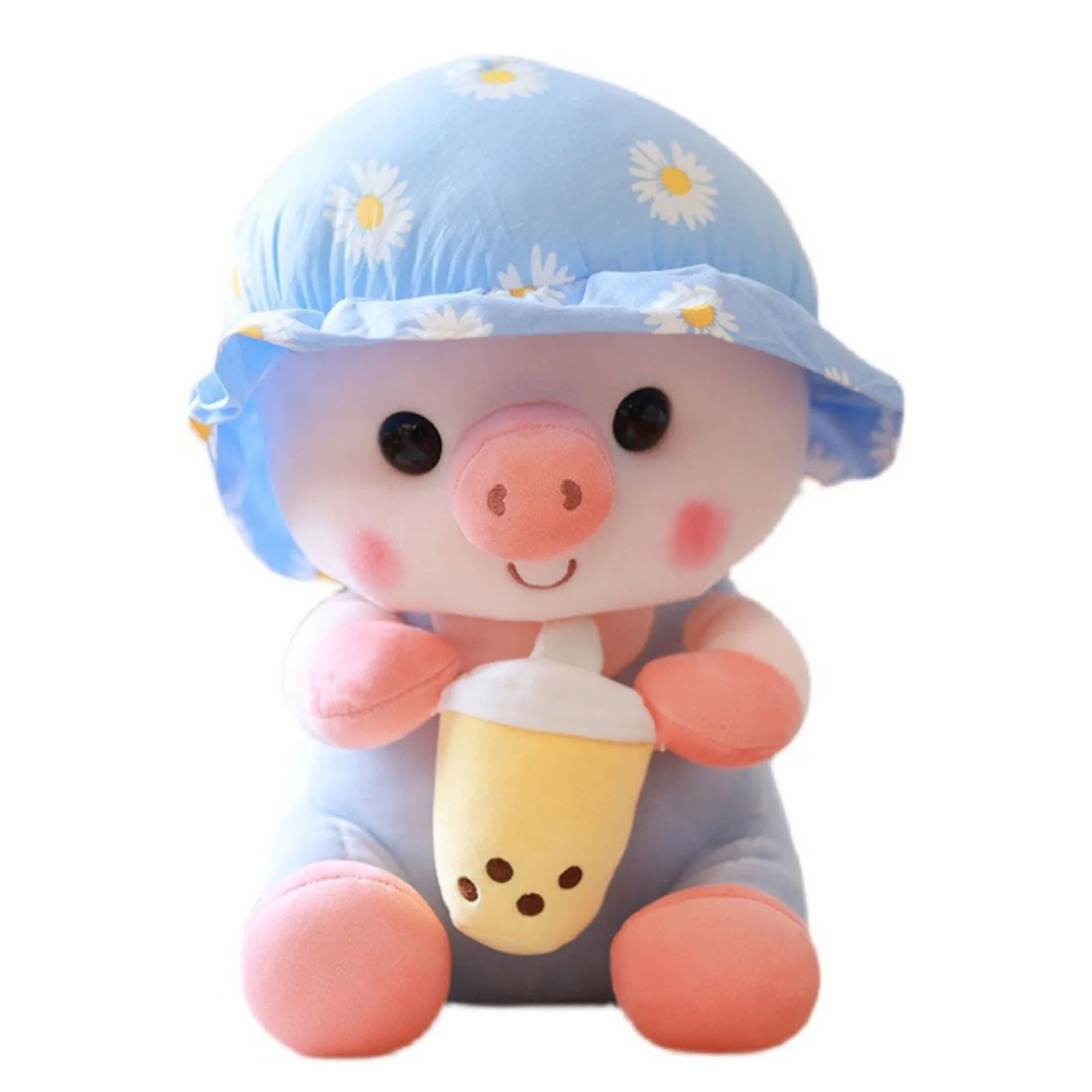 

Pig Plush Doll Cartoon Pig Doll Holding Bubble Tea Cute Piggy Stuffed Toy Cushion Ornament For Car Home Sofa 23cm