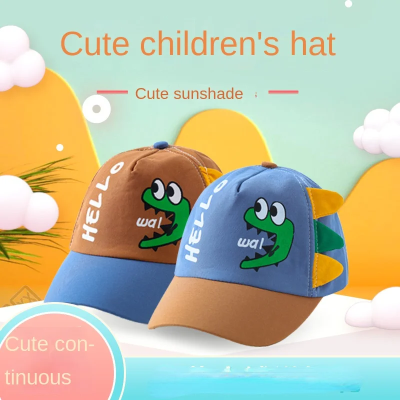 Summer Children Baseball Cap Boys Girls Cartoon Dinosaur Snapback mesh Kids Hip Hop Hat Sun cap For 2 to 8 Years old kawaii hatching dinosaur eggshells cartoon pattern mesh sneakers for children casual lace up flat shoes teen student walk shoes