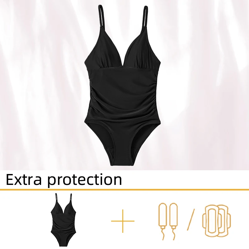 women period swimsuit leakproof one piece swimwear absorbent summer beach wear for female 5