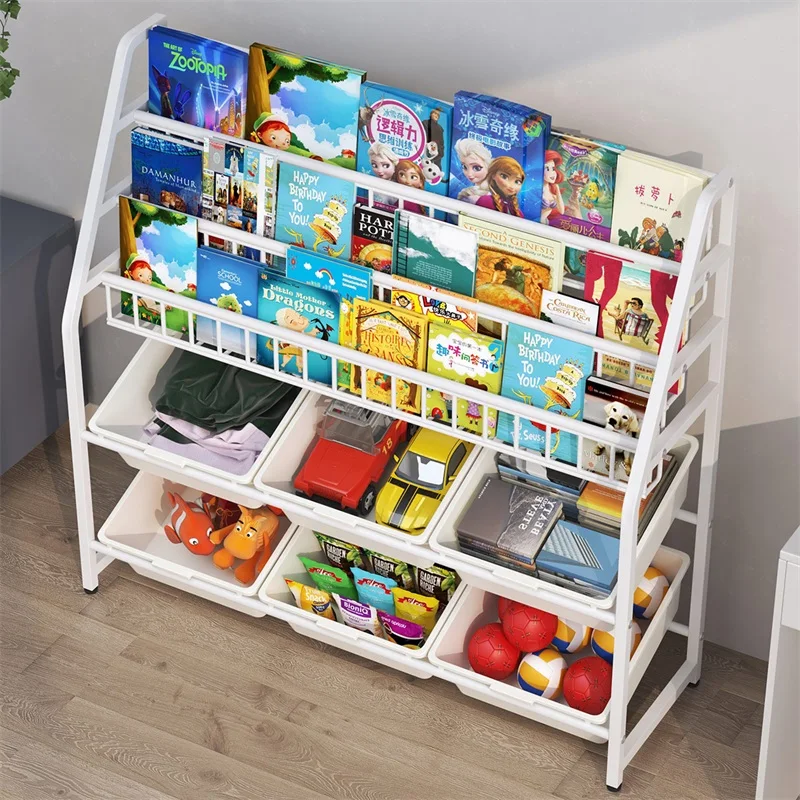 Children's Bookshelf Mobile Toy Storage Rack Floor storage rack,book display stand