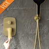 VGX Gold Concealed Shower System Bathroom Shower Faucet Set Embedded Cartridge Faucet Rainfall Shower Mixer Crane Grey Chrome 5