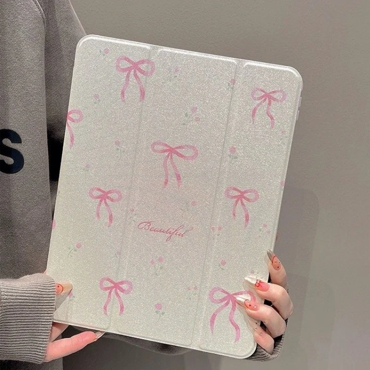 Elegant Pink iPad Case with Pencil Holder