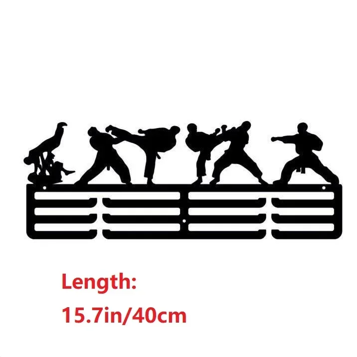 Premium Matt Black Metal Sports Medal and Football Display Rack Wall Mount