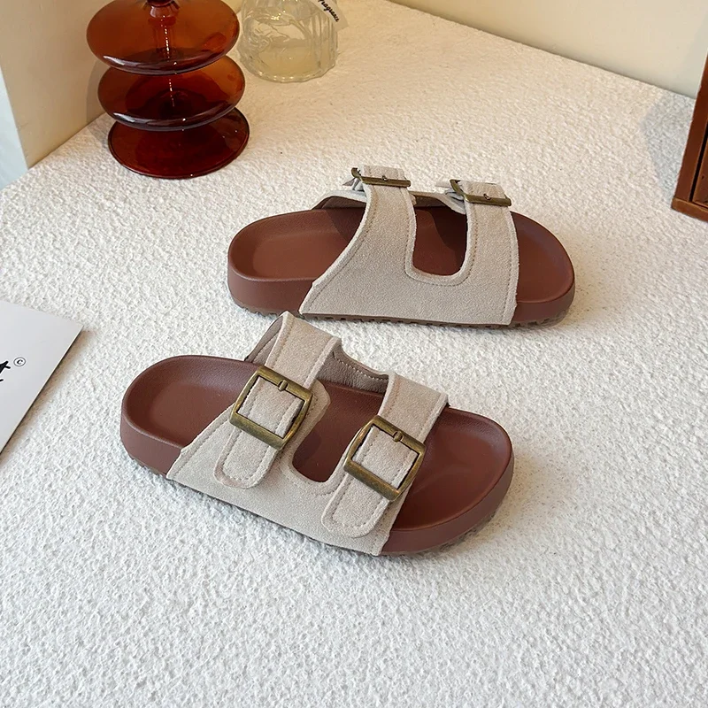 New Trend Girls Open-toe Slippers Summer Children's Causal Slip-on Shoes Fashion Kids Simple Boys Beach Flat Slippers Non-slip