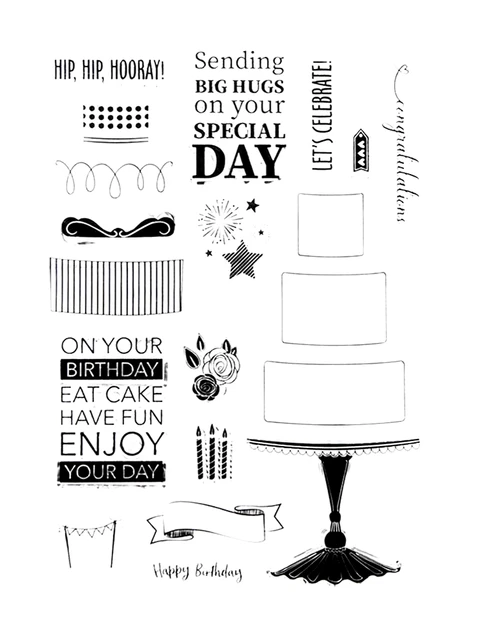 Tampon De Joyeux Anniversaire En Silicone Transparent Cartes De Materiel De Scrapbooking Decoration De Journal Intime Fournitures Artisanales De Bricolage Aliexpress Maison Animalerie