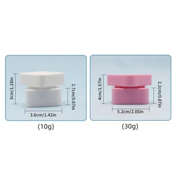 1Pcs Square Tight Waist Container Empty Travel PP Facial Cream Jar Cosmetic Plastic Box Cosmetic Refillable Bottle 10g/30g - Thumbnail 6